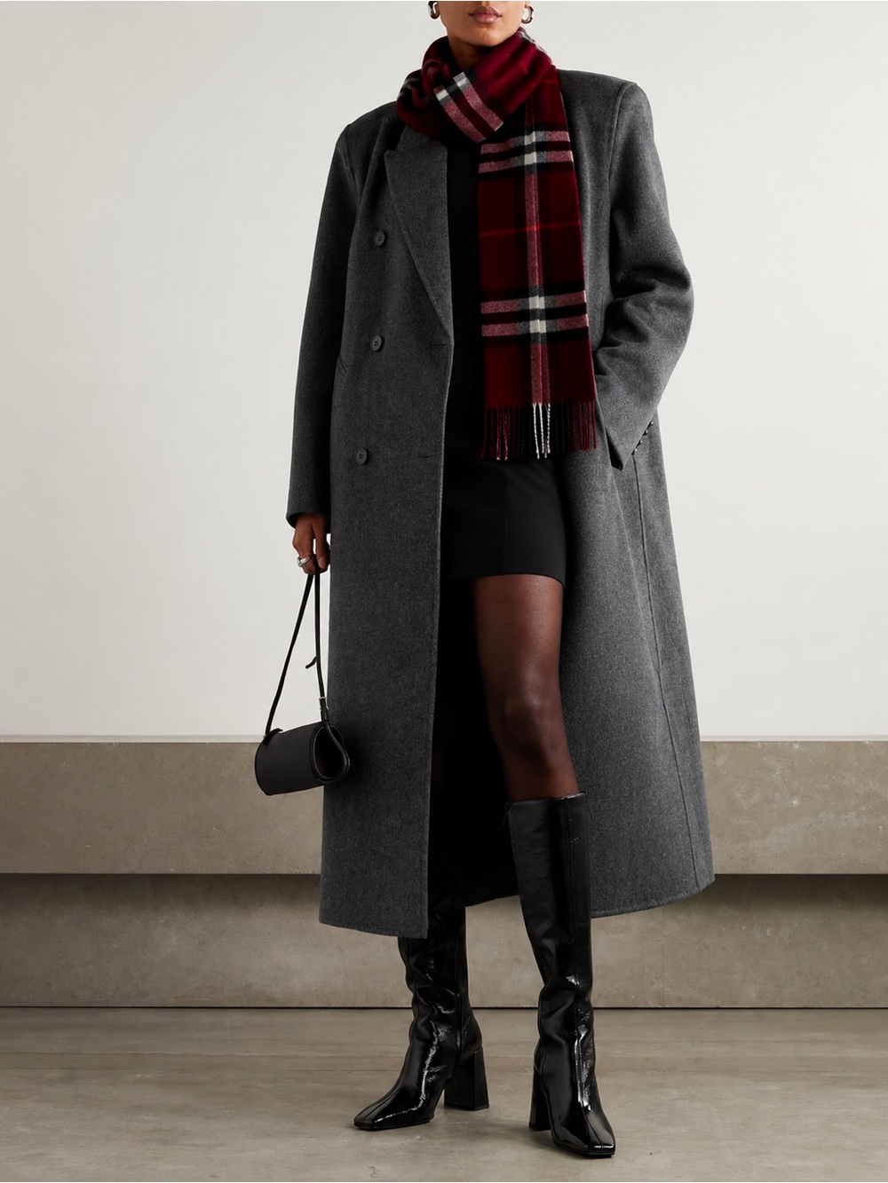 Burberry Wide Check Cashmere Scarf